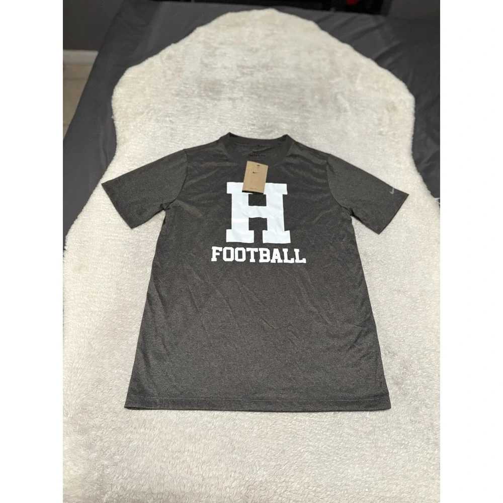 New Nike T Shirt Kids Boys XL Gray Short Sleeve Performance Dri Fit H Football